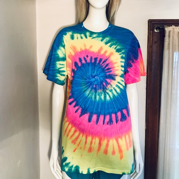Classic Neon Rainbow Tie Dye T-Shirt - Picture 15 of 17